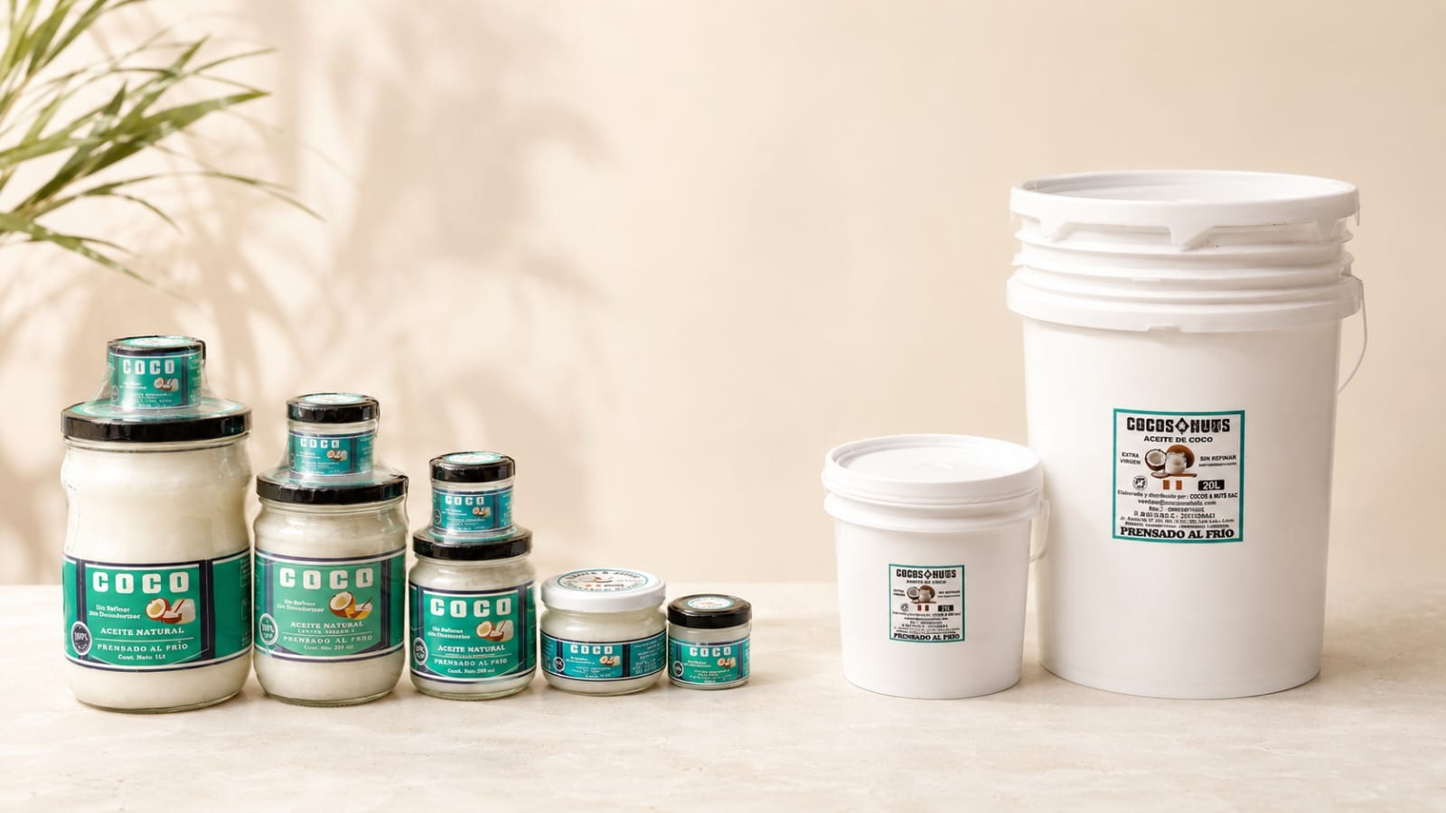 Aceite de coco en diferentes presentaciones de 30 ml a 20 L