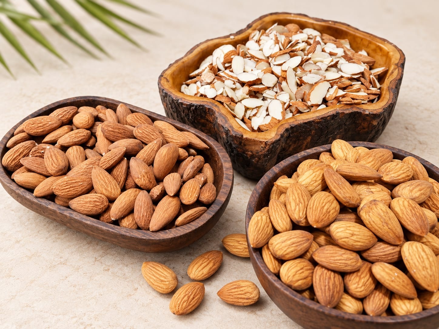 Almendras naturales, tostadas y laminadas para panadería, pastelería y repostería