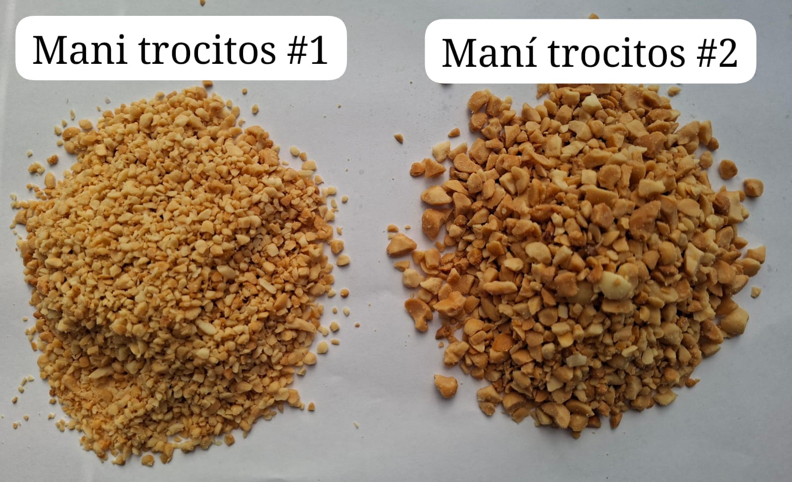 Maní trozado para panadería, pastelería y repostería.